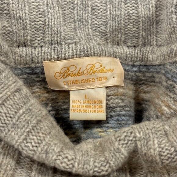 Women's Vintage Brooks Brothers Lambswool Fair Isle Sweater 1818 Hong Kong - Picture 13 of 14